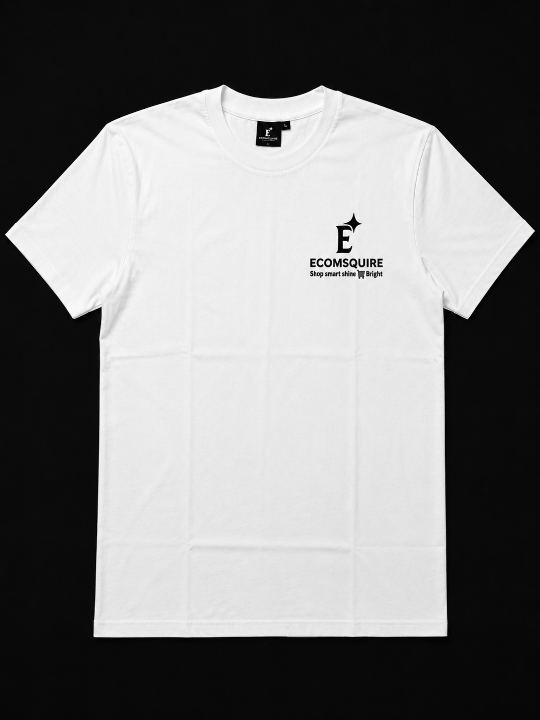 Ecomsquire Premium White Heavyweight T-Shirt | 220 GSM Bio-Wash Cotton