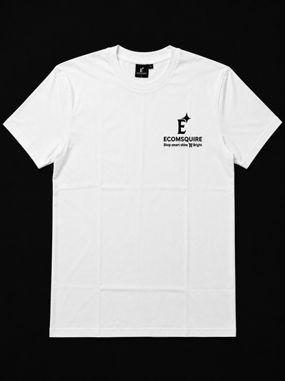 Ecomsquire Premium White Heavyweight T-Shirt | 220 GSM Bio-Wash Cotton