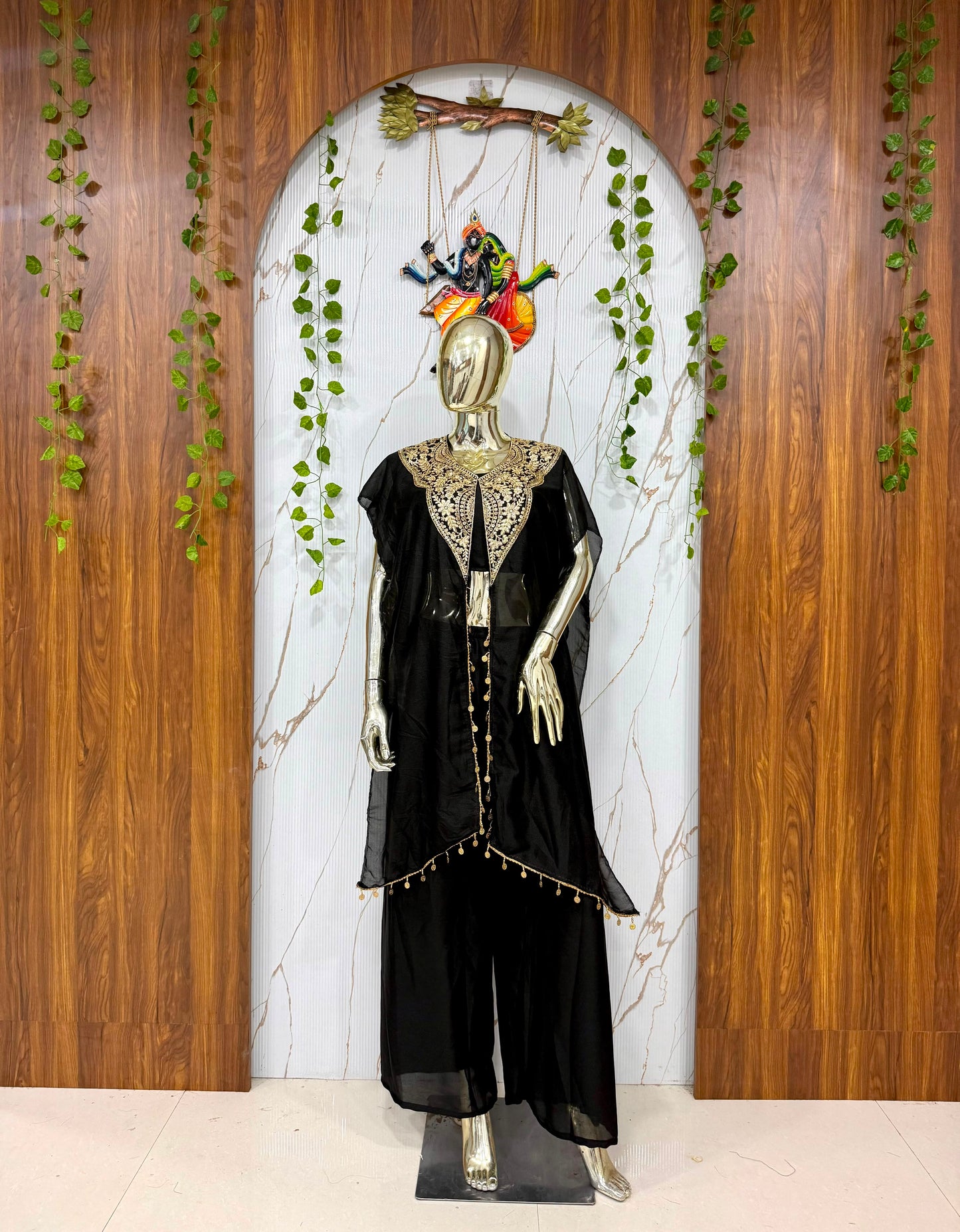 Star Georgette Indo Western Set | Sequins Zari Embroidered Jacket Pant Set