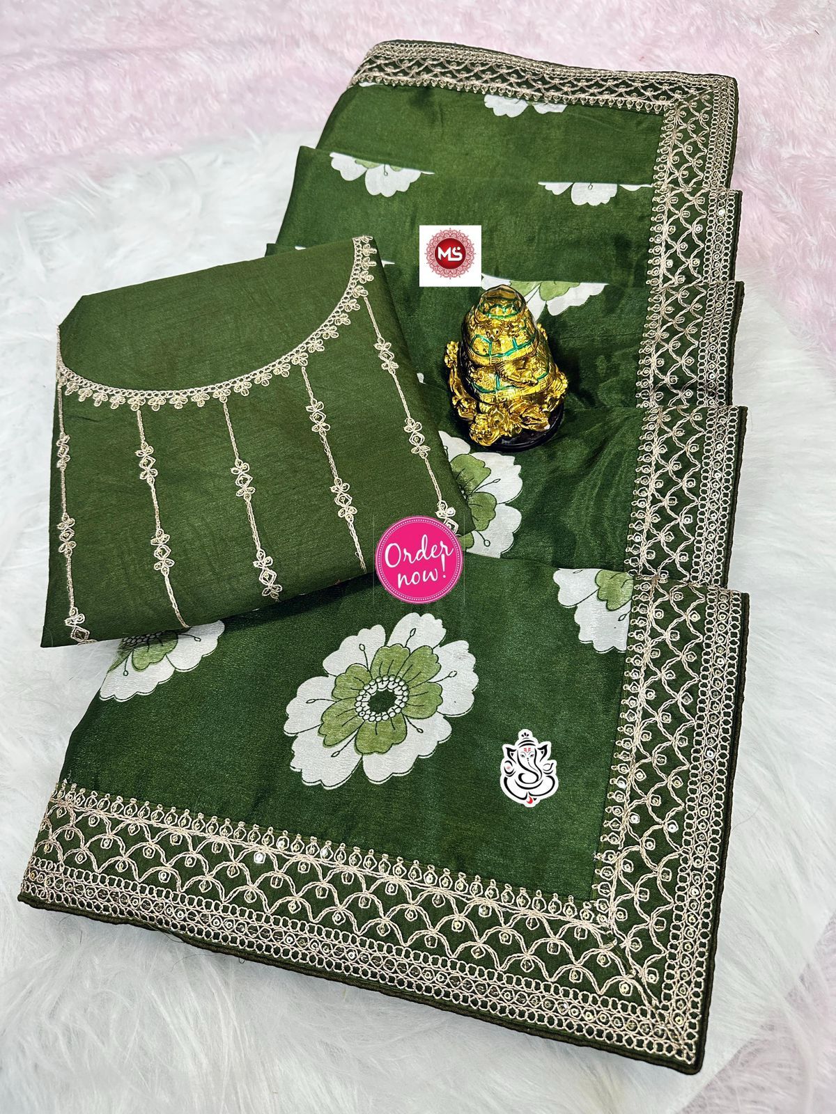Elegant Floral Printed Saree with Designer Border – Soft Daily & Festive Wear