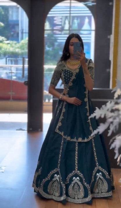 Premium Chinon Silk Embroidered Lehenga Choli With Dupatta – Festival Wear
