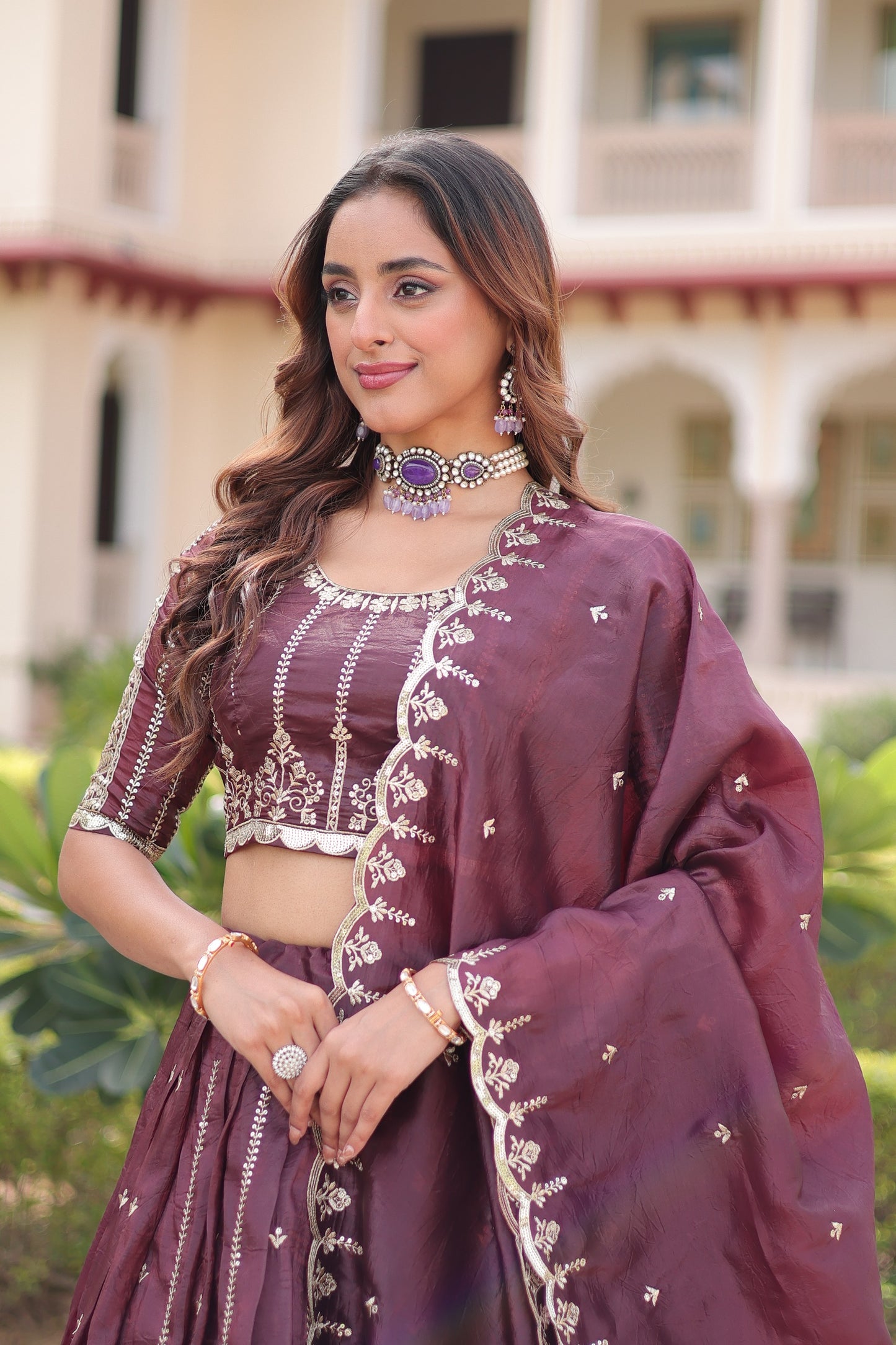 Gold Crush Embroidered Lehenga Choli Set