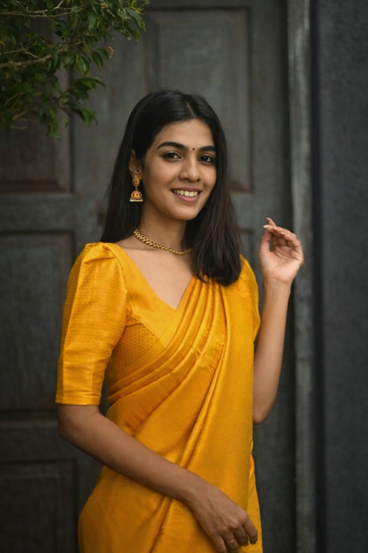 Mustard Silk Saree
