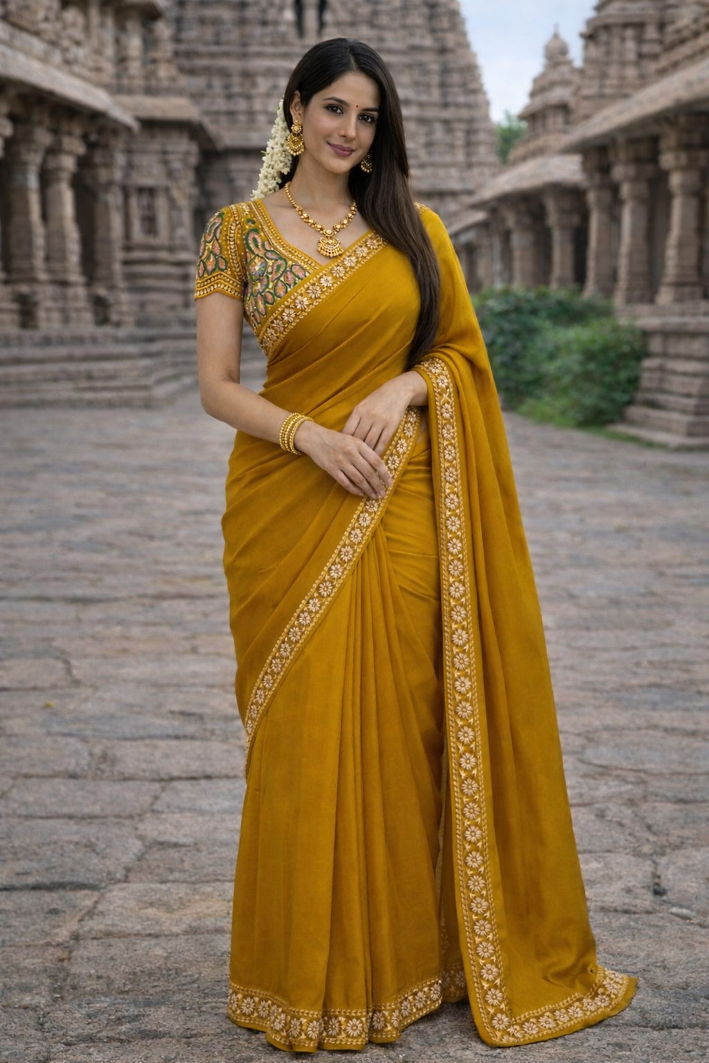 Elegant Rangoli Silk Saree with Multi Embroidery & Sequins Work Designer Blouse – Festive & Party Wear