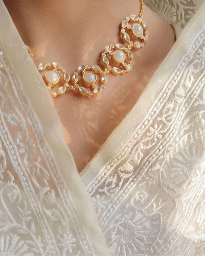 Pure Soft Organza Silk Saree with Lucknowi Embroidery & Silver Zari Work