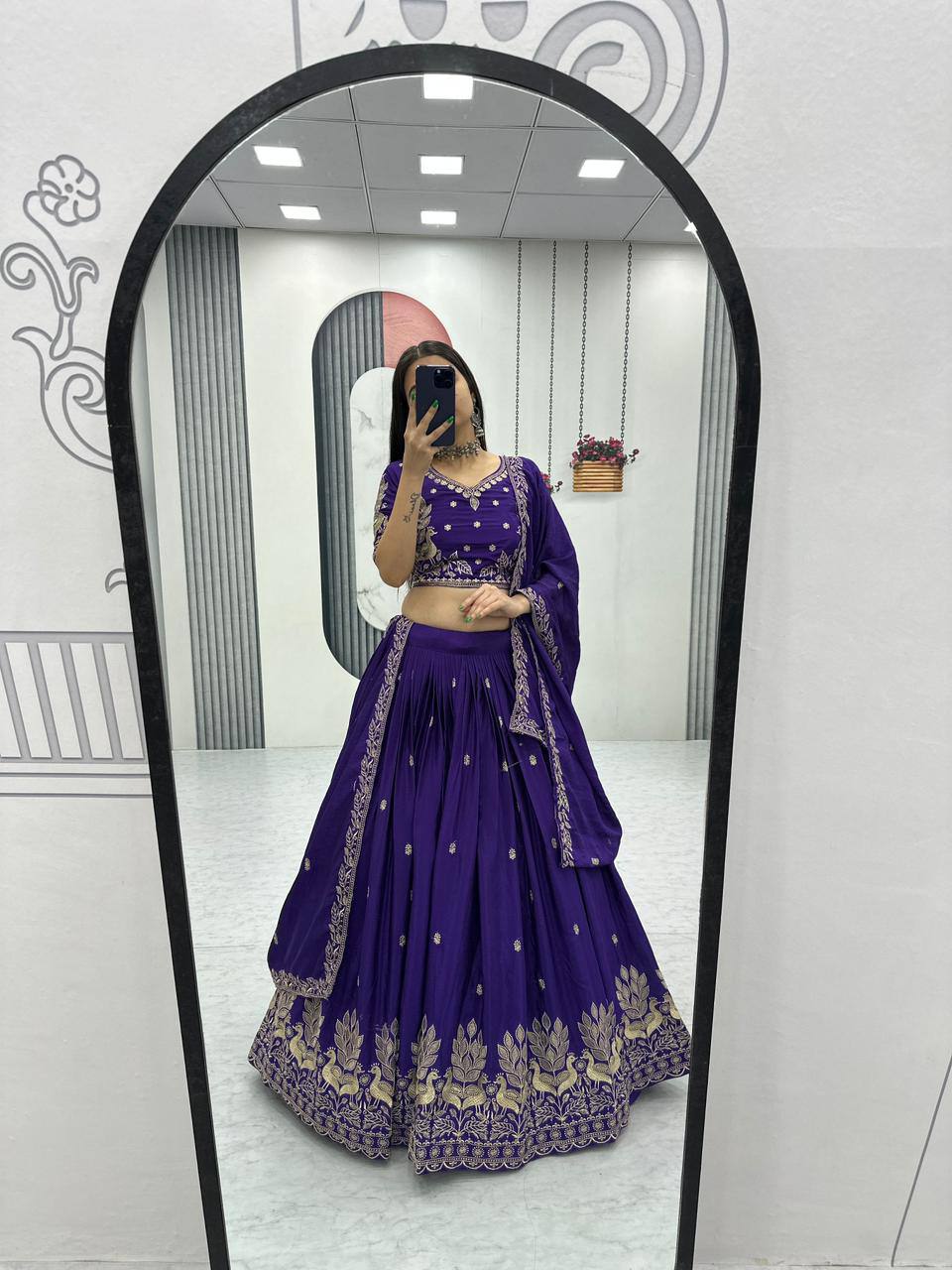 Festival Wear Chinon Lehenga Choli Set