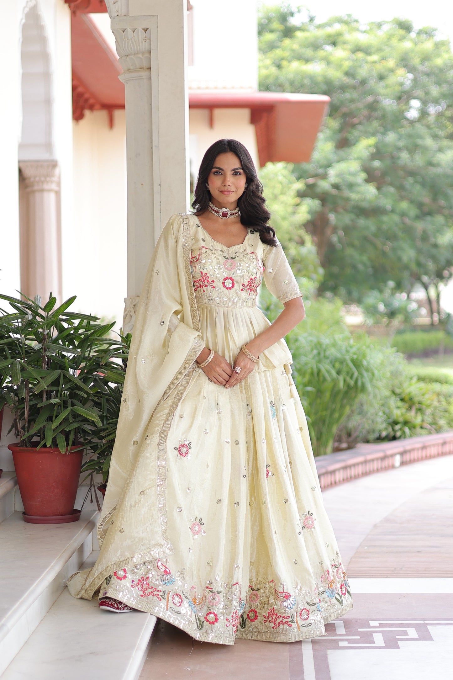 Premium Designer Sequins Embroidered Readymade Bridal Lehenga Choli Set