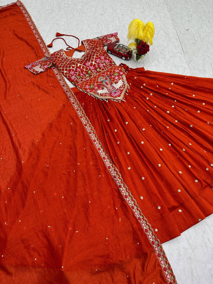 Royal Vichitra Silk Wedding Wear Lehenga Choli With Heavy Embroidery Work