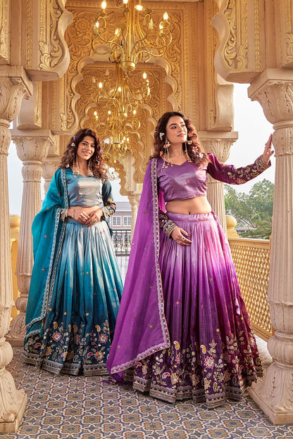 Gold Crush Embroidered Lehenga Choli Set