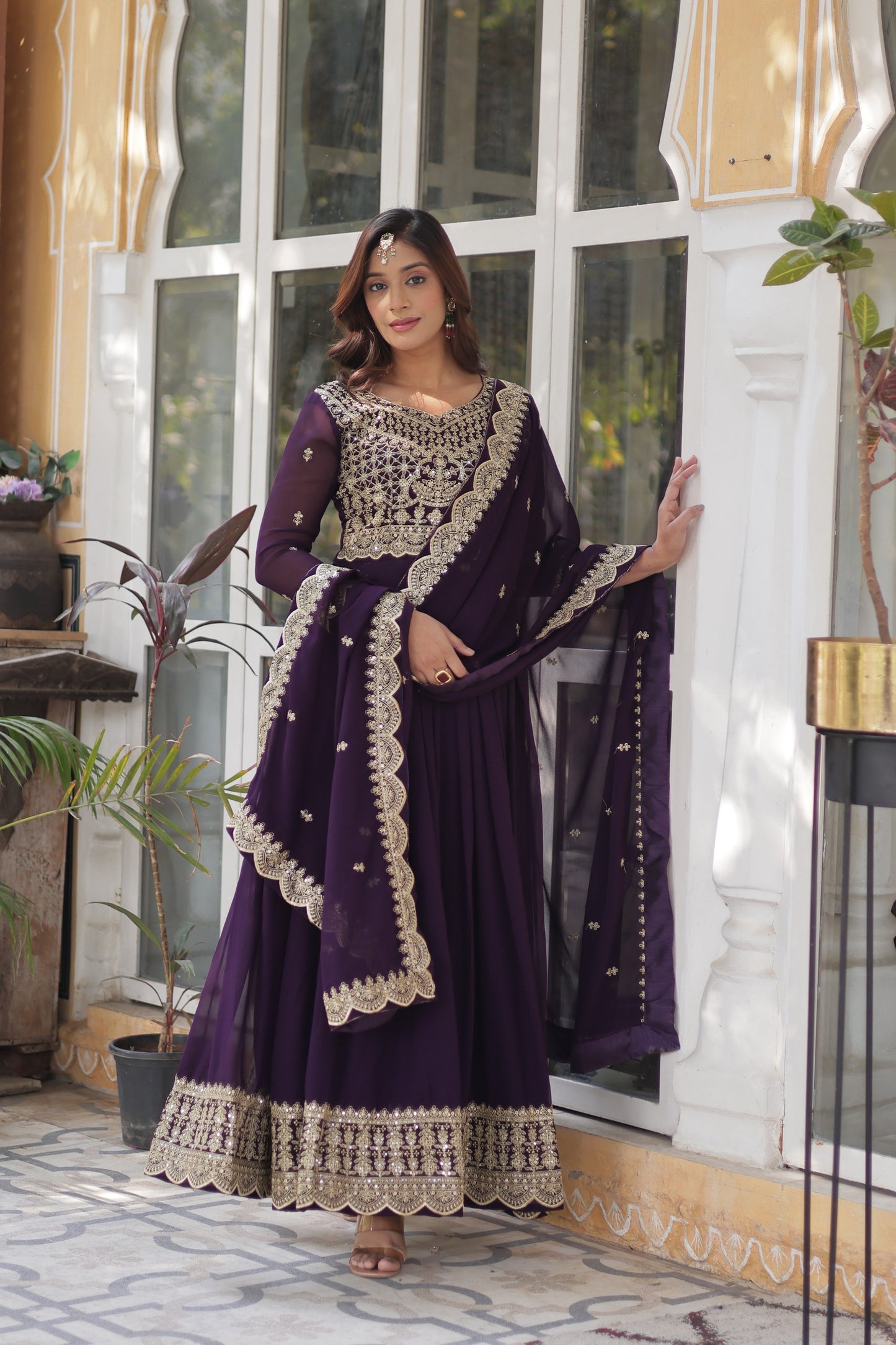 Designer Embroidered Gown with Dupatta