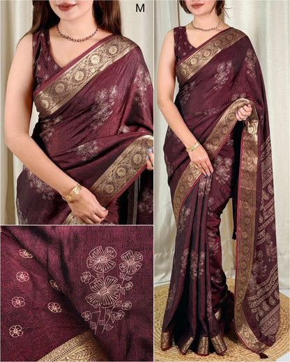 Tom & Jerry Cotton Silk Saree