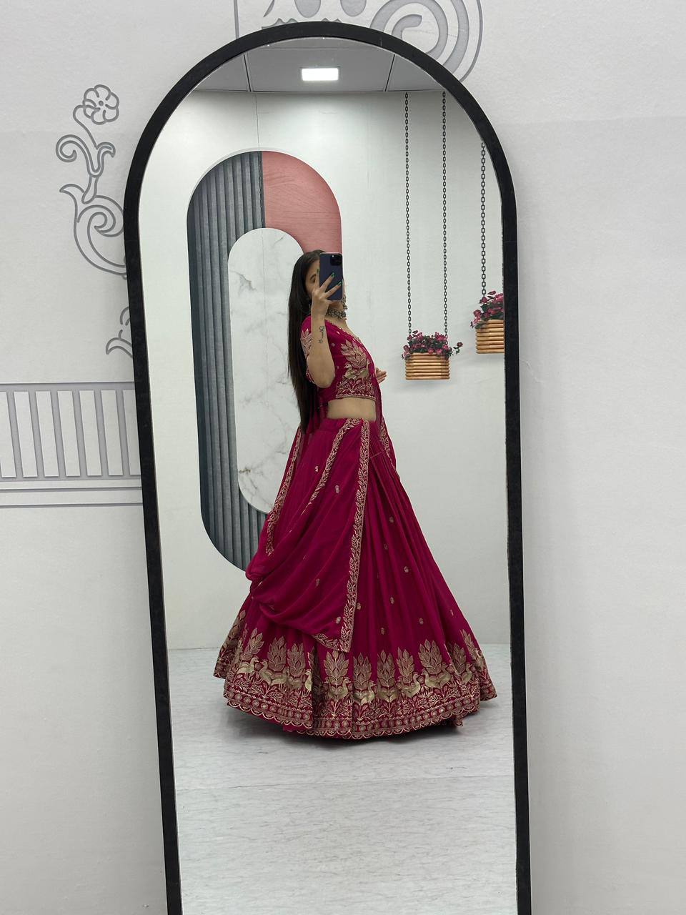 Chinon Embroidered Festival Lehenga Choli | Real Model Shoot | 2 Designs
