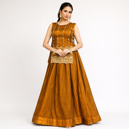 Designer Fendy Lehenga With Beads Work Koti Jacket And Stitched Blouse Set