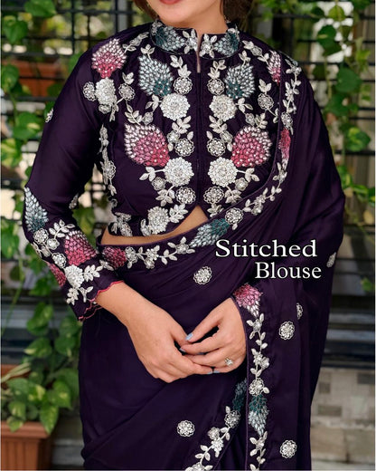 Nivea Designer Embroidery Saree
