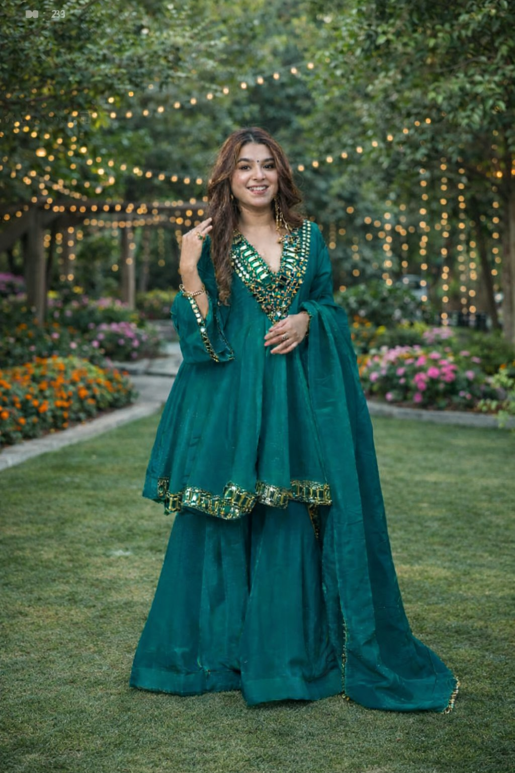 Aliya Cut Kediya Style Real Mirror Work Plazzo Set | Soft Chinon Festive Wear