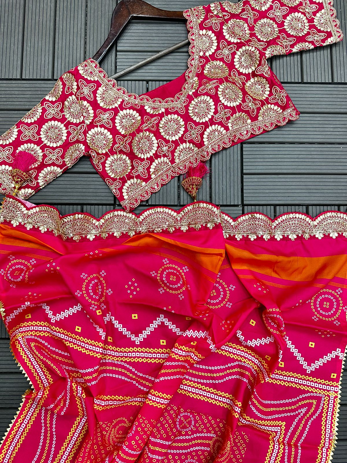 Pink Embroidery Digital Print Lehenga Choli