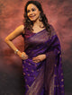 Royal Blue Zari Border Saree