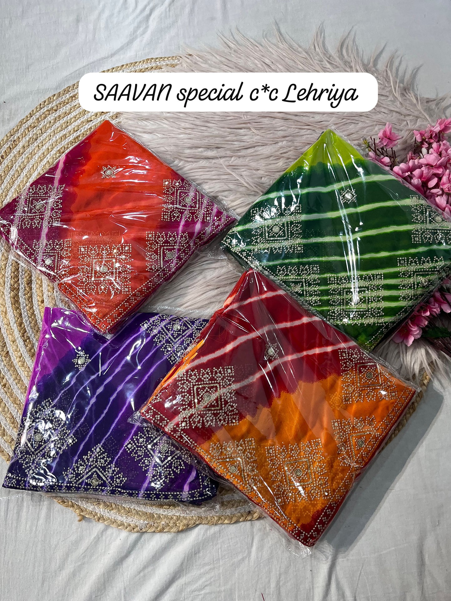 Saavan Special Soft C Multi Leheriya Saree