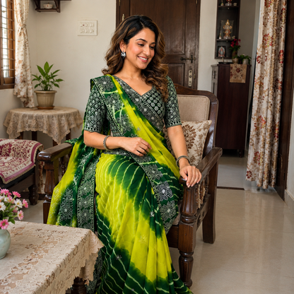Saavan Special Soft C Multi Leheriya Saree