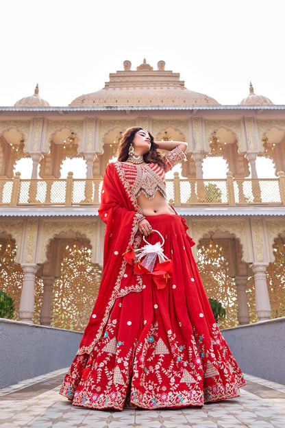 Heavy Embroidery Wedding Lehenga Choli