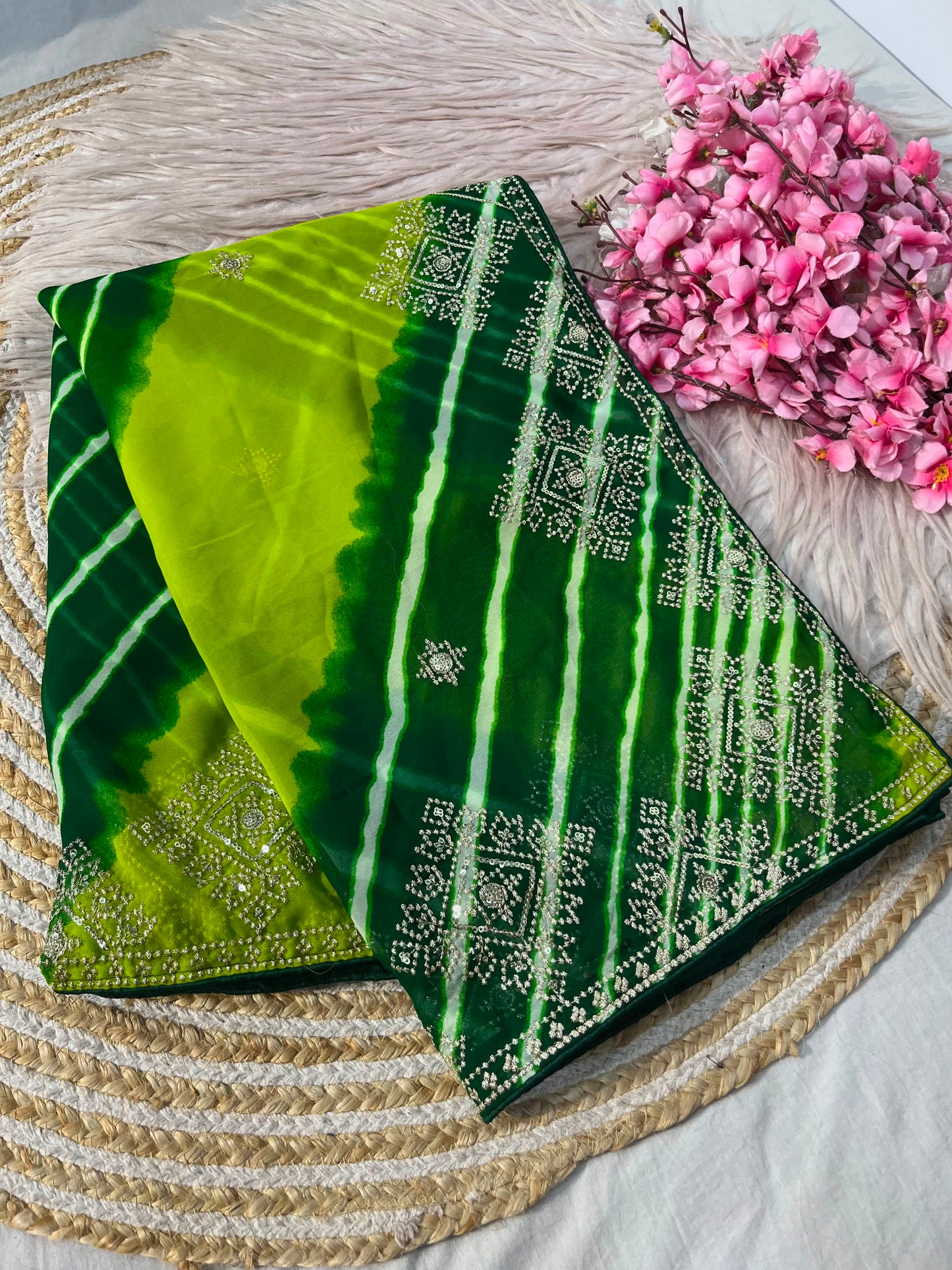 Saavan Special Soft C Multi Leheriya Saree