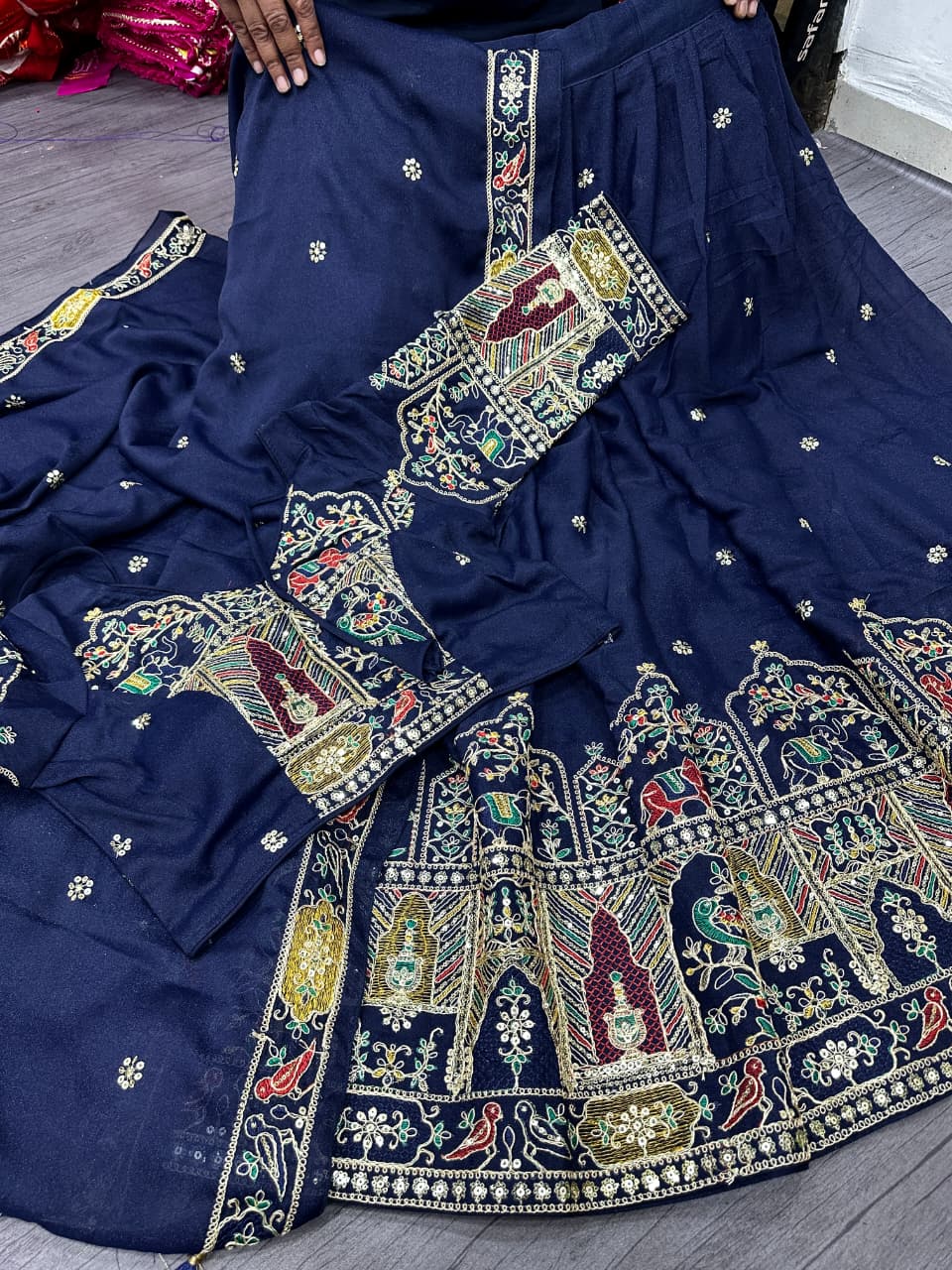 Heavy Embroidery Star Georgette Lehenga Choli Set