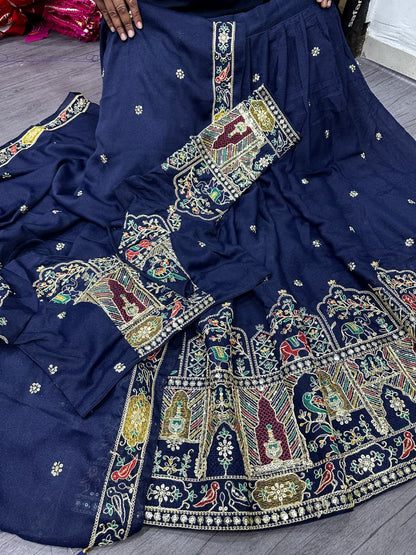 Heavy Embroidery Star Georgette Lehenga Choli Set