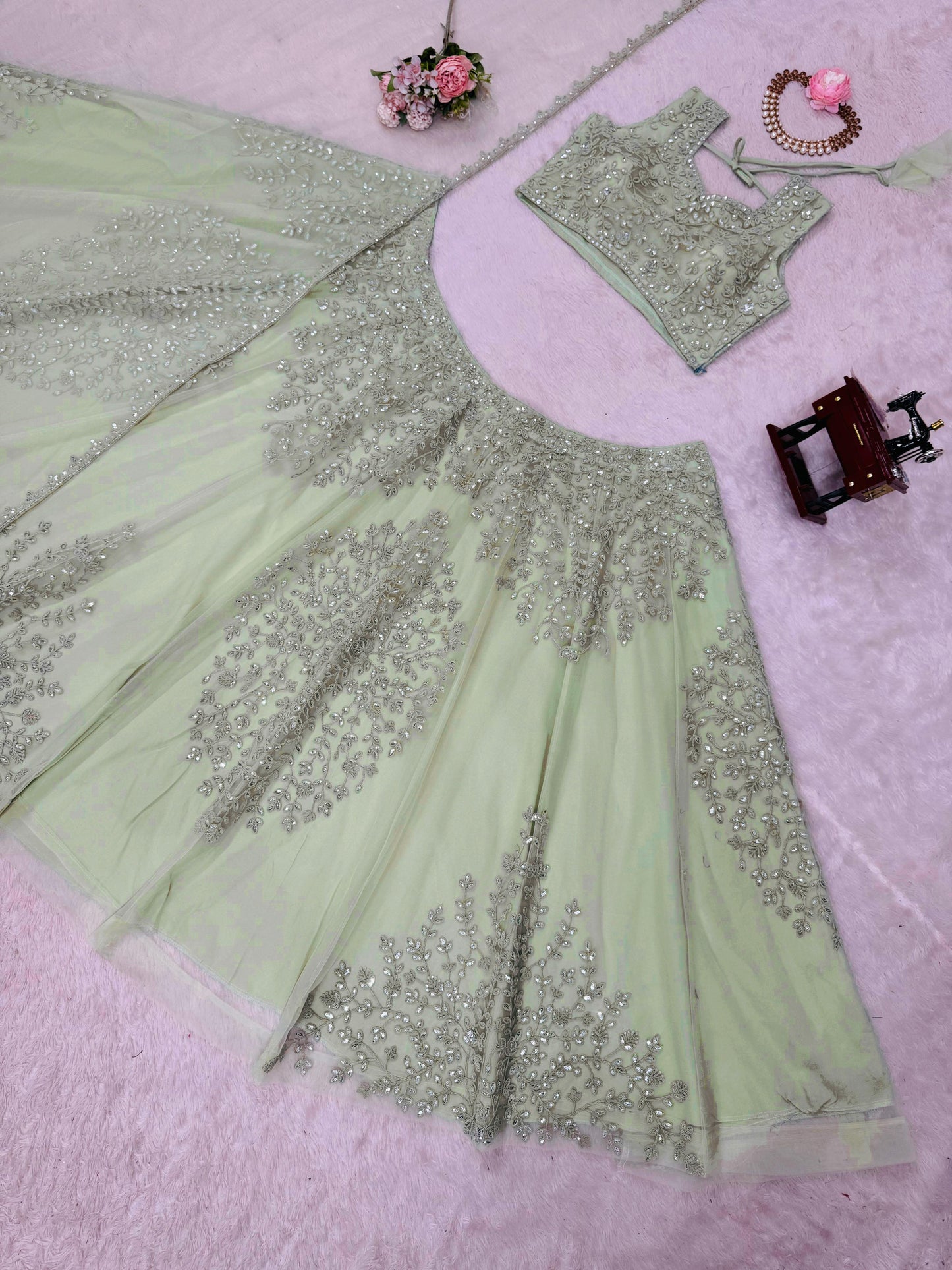 Heavy Butterfly Net Designer Lehenga Choli