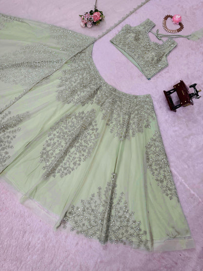 Heavy Butterfly Net Designer Lehenga Choli
