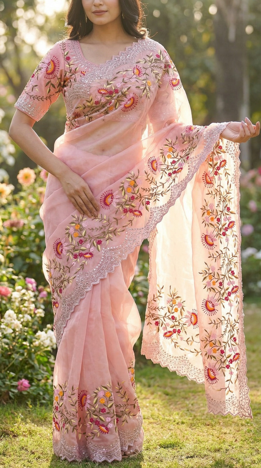Designer Georgette Embroidery Saree – Disha Collection
