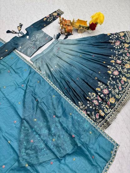 Gold Crush Embroidered Lehenga Choli Set