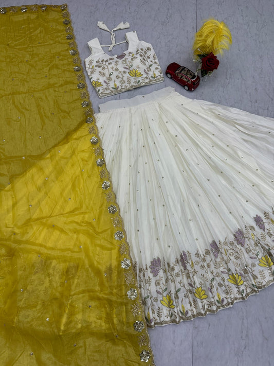 Chinon Embroidered Lehenga Choli Set
