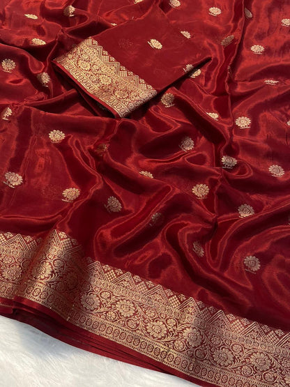 Soft Crepe Silk Saree with Jacquard Butta & Zari Border