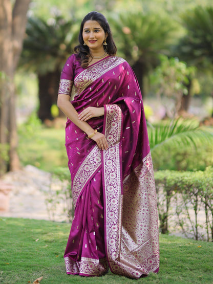 Fresh Arrival Soft Pure Banarasi Silk Saree – Rich Zari Weaving