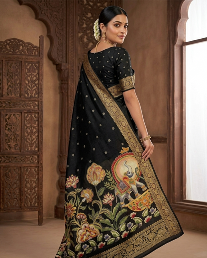 Ajrakh Soft Georgette Saree with Zari Border | Festive & Daily Wear
