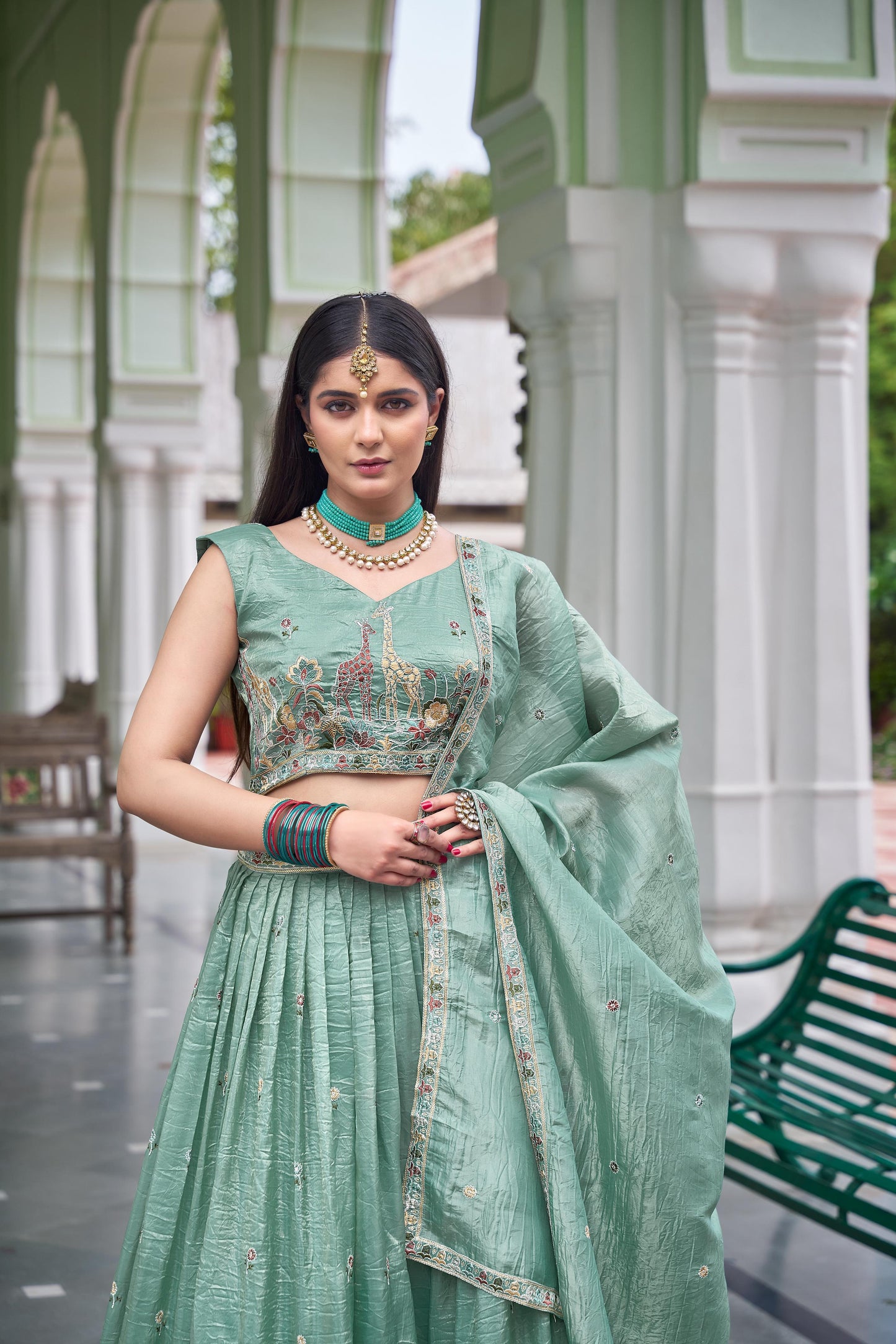 Gold Crush Embroidered Lehenga Set