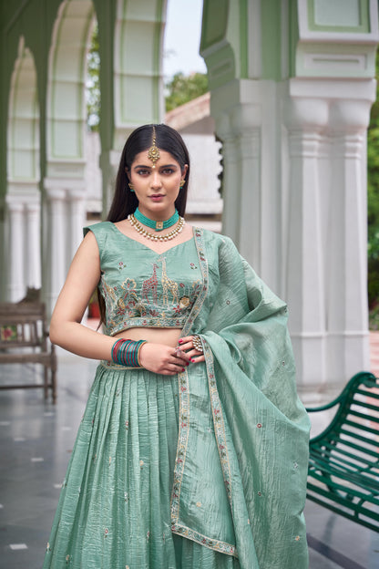 Gold Crush Embroidered Lehenga Set