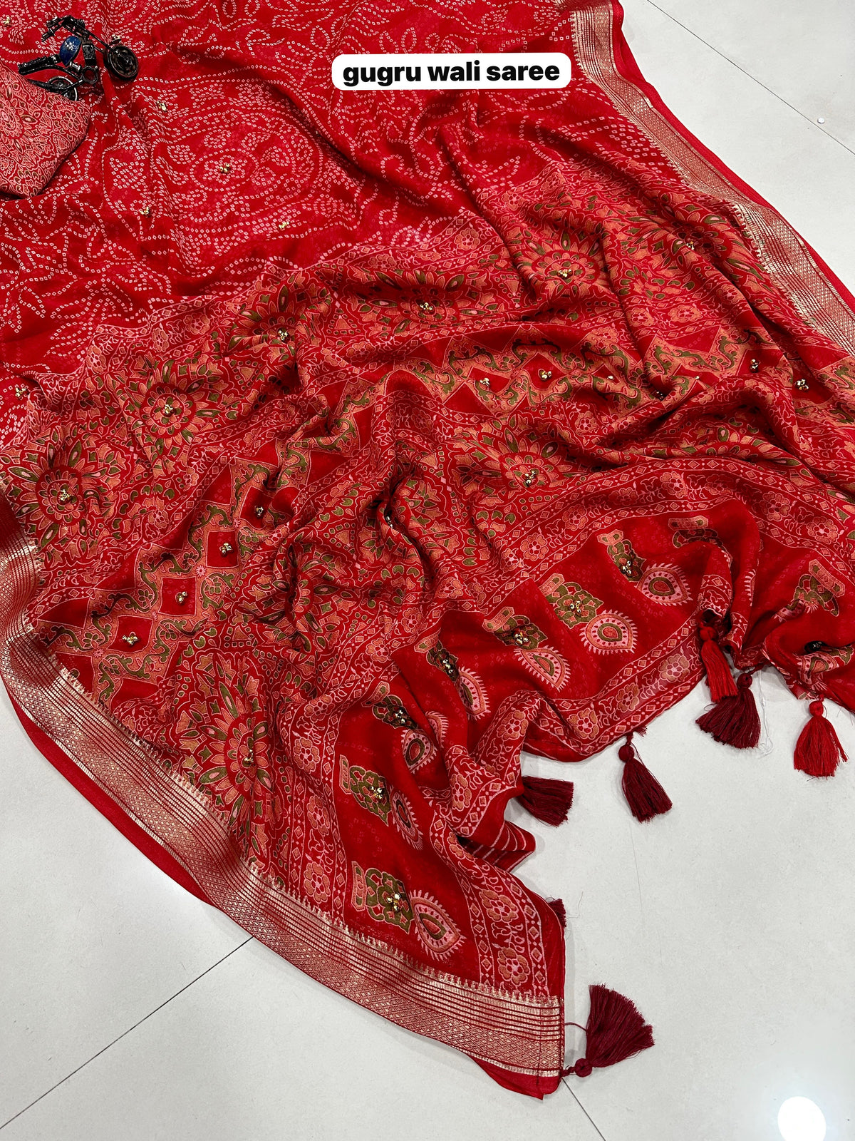 Premium Georgette Saree with Designer Print & Matching Blouse | Washable