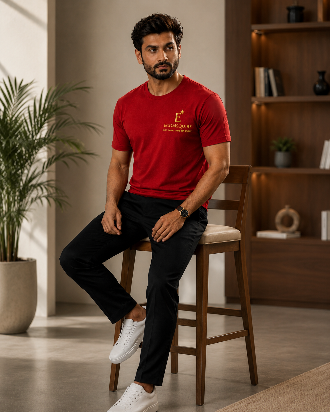 Ecomsquire Premium Cotton T-Shirt Combo Pack for Men (Maroon & Red)