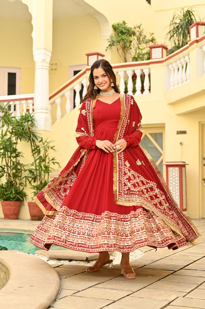 Designer Embroidered Gown Set