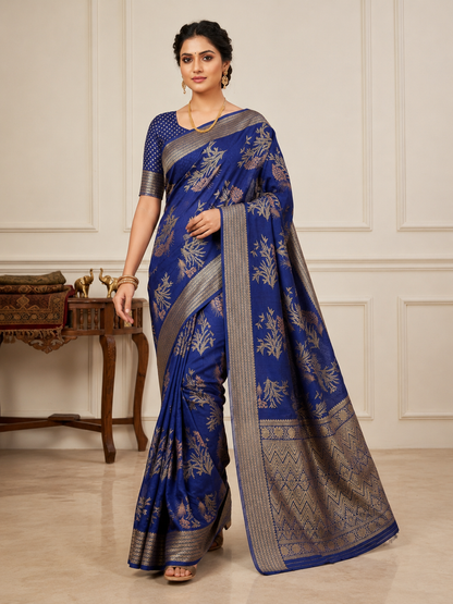 Graceful Floral Woven Saree