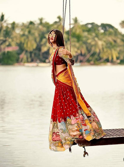 Kalamkari Georgette Lehenga Choli