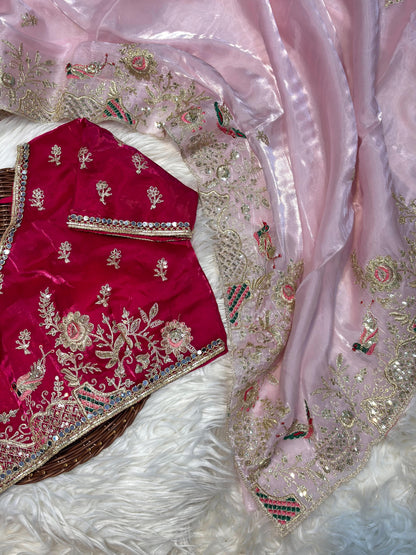 Zimmy Choo Silk Embroidery Saree with Heavy Border