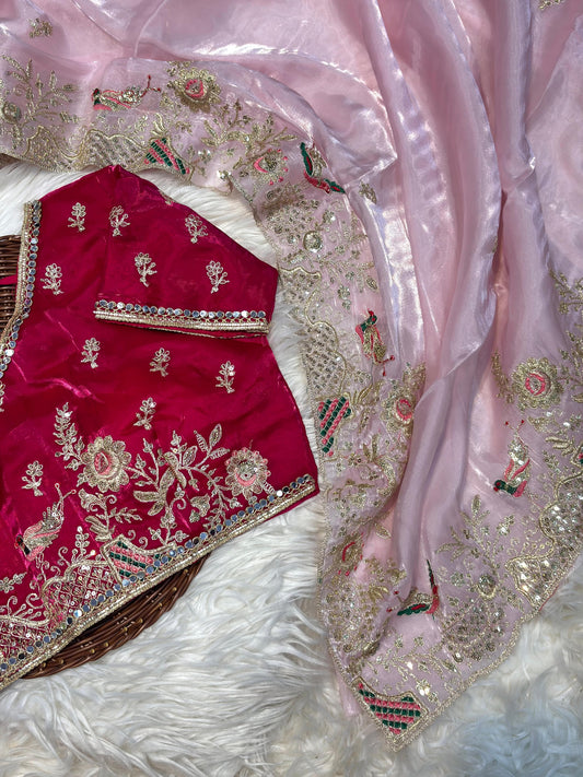 Zimmy Choo Silk Embroidery Saree with Heavy Border