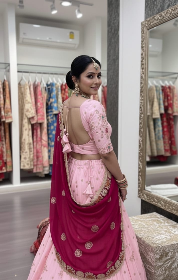 Crystal Silk Heavy Embroidered Festival Lehenga Choli with Dupatta (4 Colors)