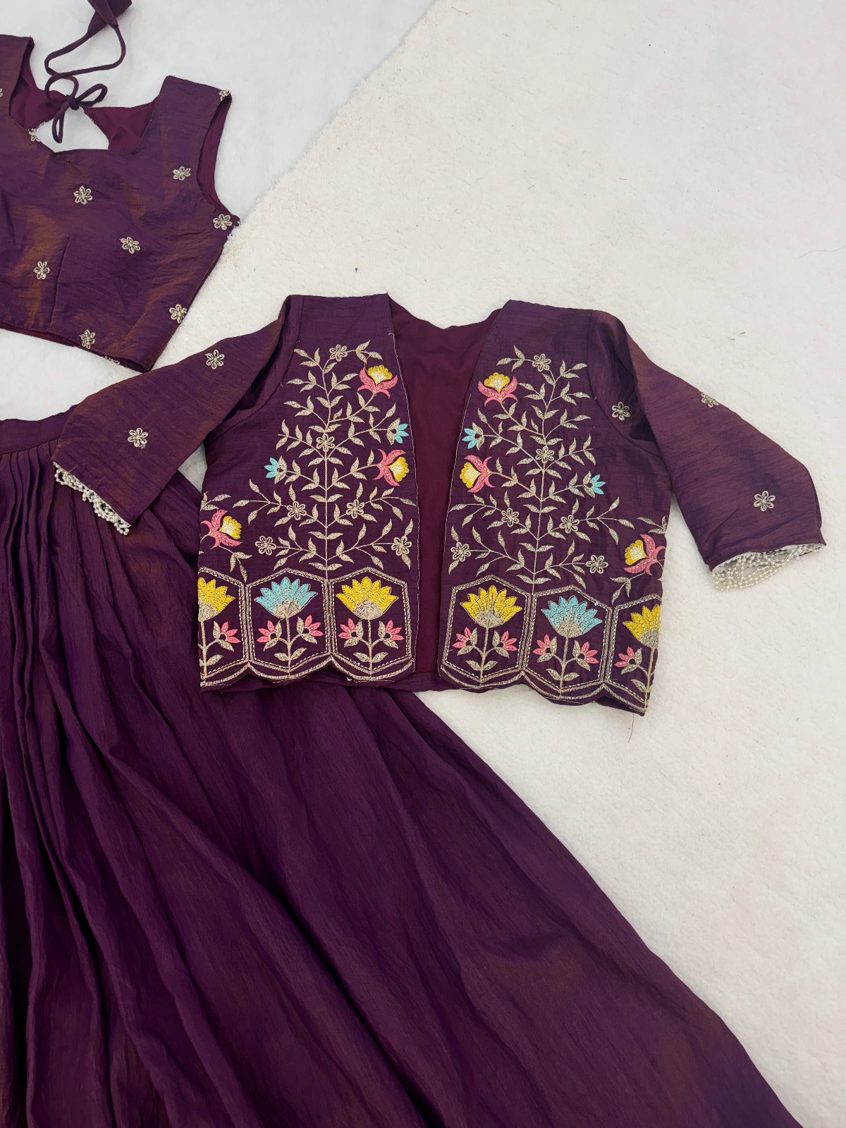 Premium Embroidered Koti Style Lehenga Set