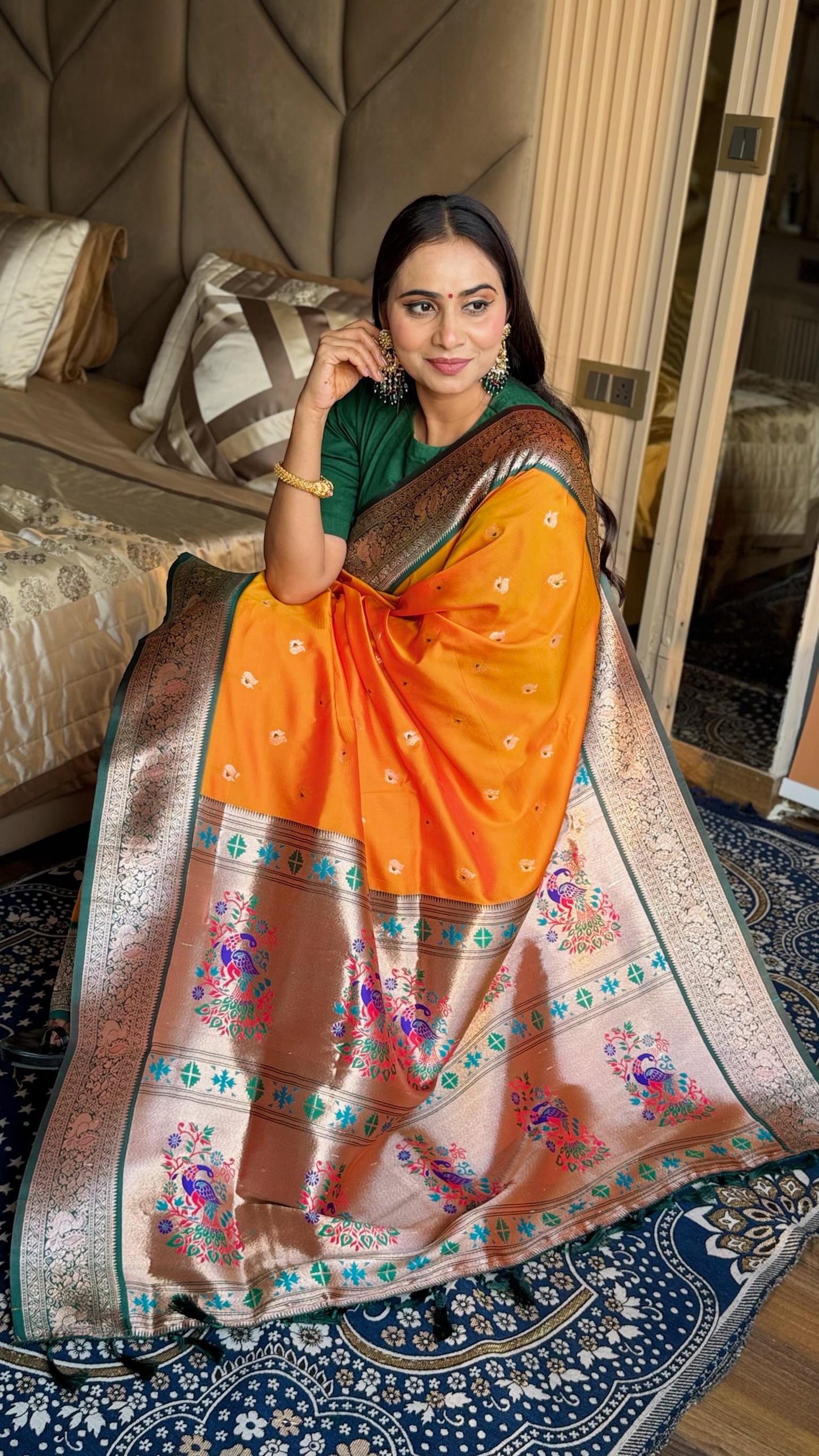 Paithani Silk Peacock Border Saree