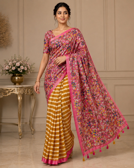 Rangriti – Soft Linen Cotton Printed Saree