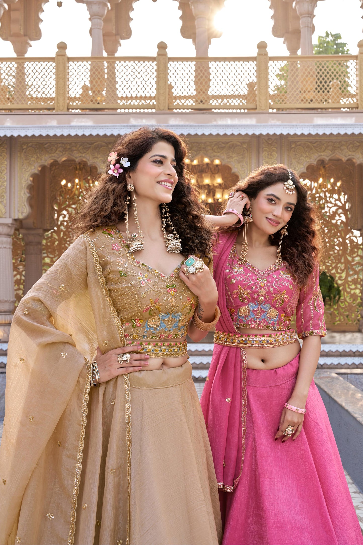 Premium Wedding Lehenga Choli Set – 9 Meter Flair