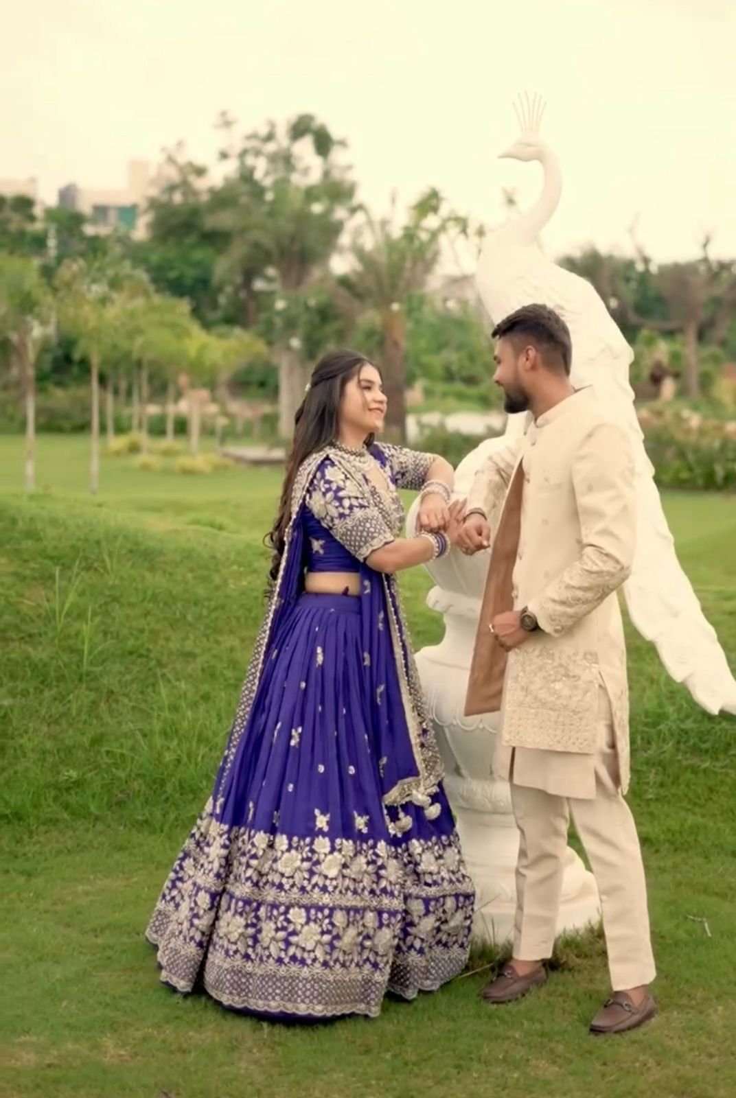 Royal Blue Chinon Embroidered Festival Lehenga Choli